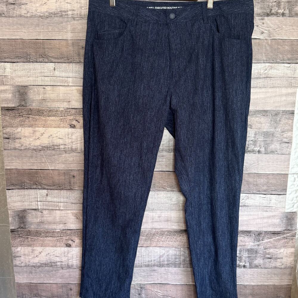 Rhone Commuter Slim Straight 5 Pocket Pants Mens 40x32 Blue All Day Comfort